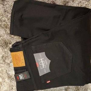 BNWT 40"x30" Levi's 501 Slim taper stretch button fly Jean in black